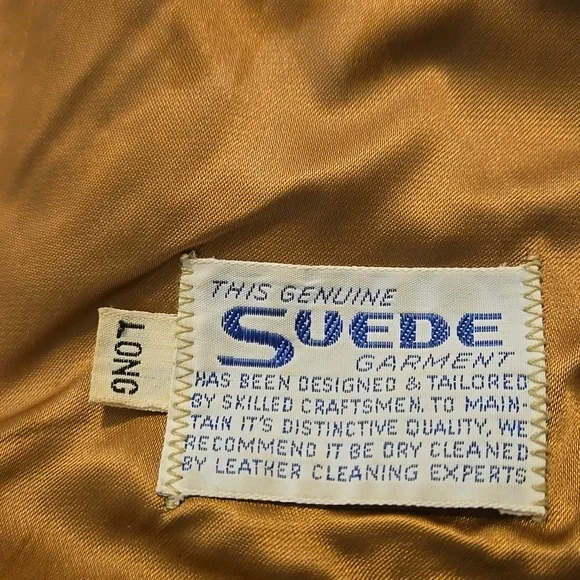 Vintage 1980s LL Bean Pig Suede Leather Work Lined Vest M - Picture 5 of 13